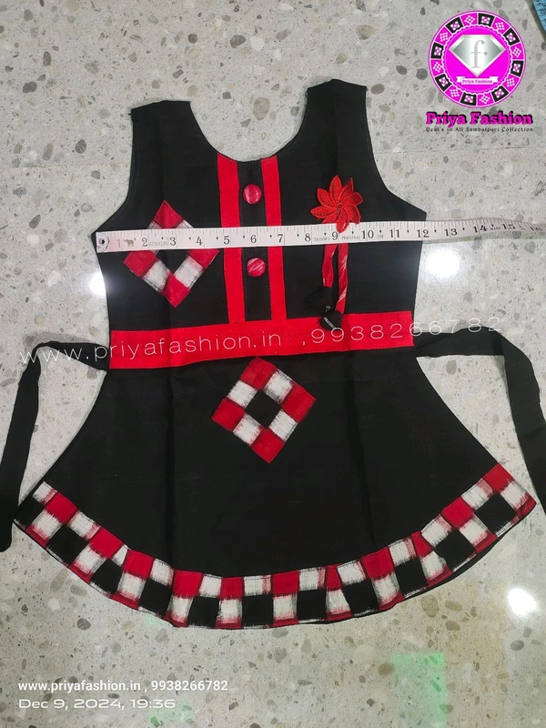 102303 Sambalpuri Kids, Baby Dress - Black, 20