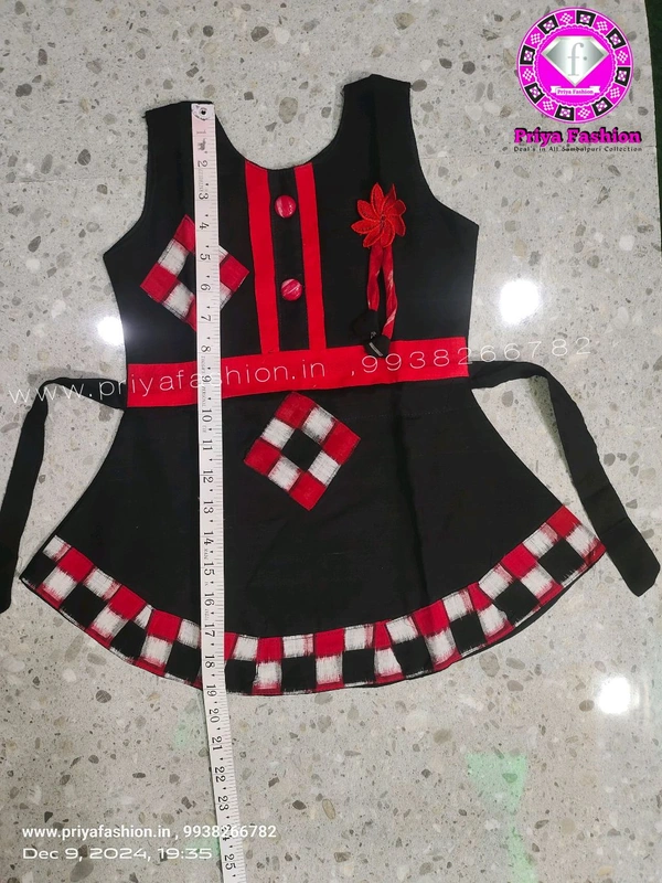 102303 Sambalpuri Kids, Baby Dress - Black, 28
