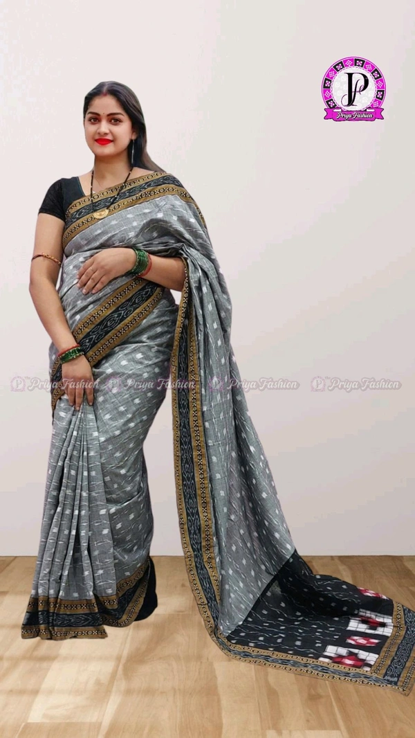 102363  Sambalpuri Handlooms Patchwork Saree With Blause 