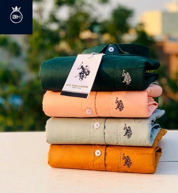 USPOLO 4 Pc Combo Cotton Regular Fit Shirt - L-40