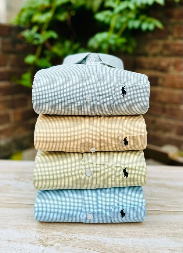 RL POLO Shirt Regular fit Checkd Formal Shirt (Pack Of 4) - L-40