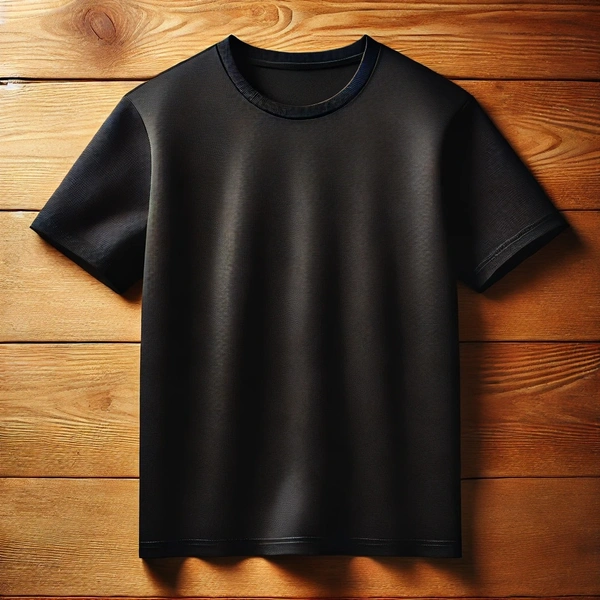 Lightweight Dry-Fit Round Neck Tshirt - XXL-44, Black