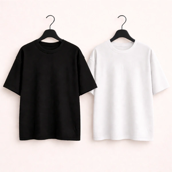 Oversized Plain T-Shirt (Pack of 2) | 240 GSM | Premium Cotton - XL-44