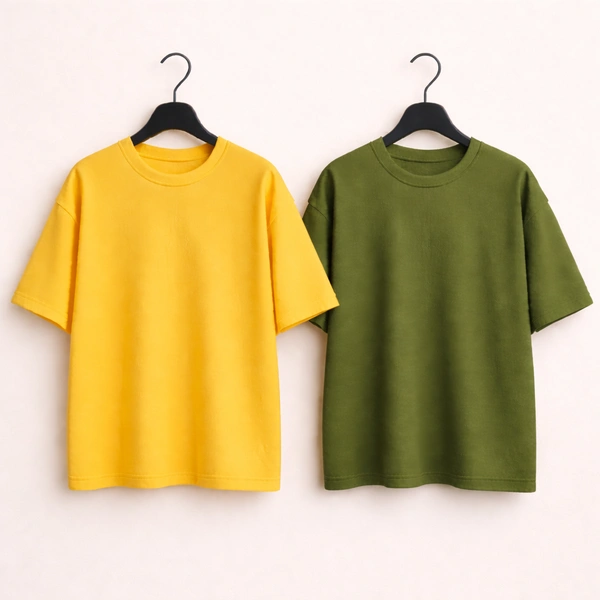 Oversized Plain T-Shirt (Pack of 2) | 240 GSM | Premium Cotton - XL-44