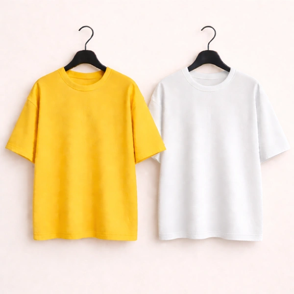 Oversized Plain T-Shirt (Pack of 2) | 240 GSM | Premium Cotton - XL-44