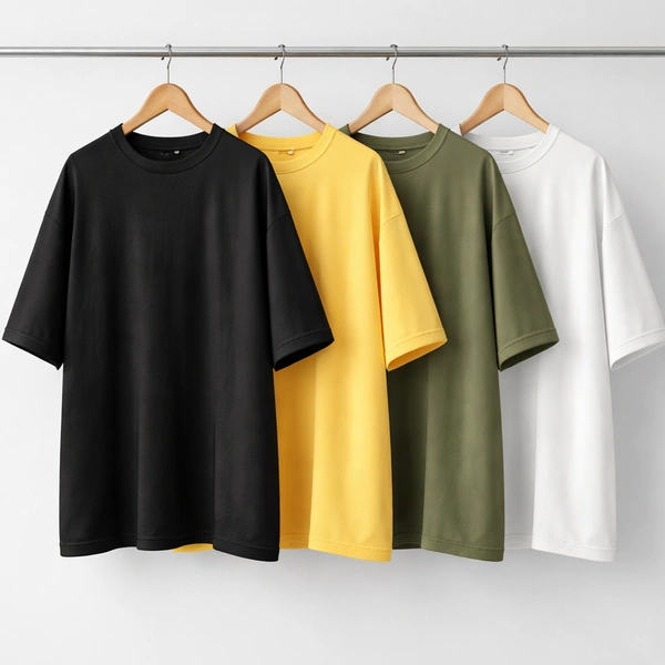 Oversized Plain T-Shirt (Pack of 4) | 240 GSM | Premium Cotton - XL-44