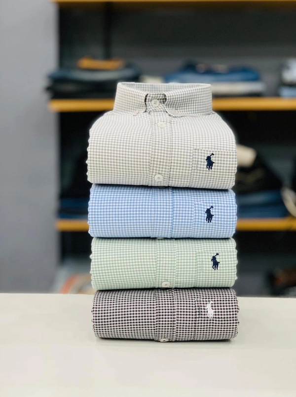 RL POLO Shirt Regular fit Checkd Formal Shirt (Pack Of 4) - XL-42