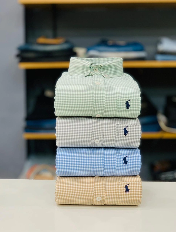 RL POLO Shirt Regular fit Checkd Formal Shirt (Pack Of 4) - XL-42