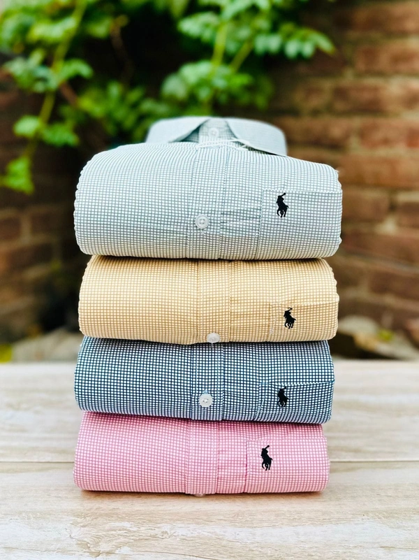 RL POLO Shirt Regular fit Checkd Formal Shirt (Pack Of 4) - XL-42