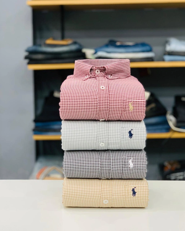 RL POLO Shirt Regular fit Checkd Formal Shirt (Pack Of 4) - XL-42