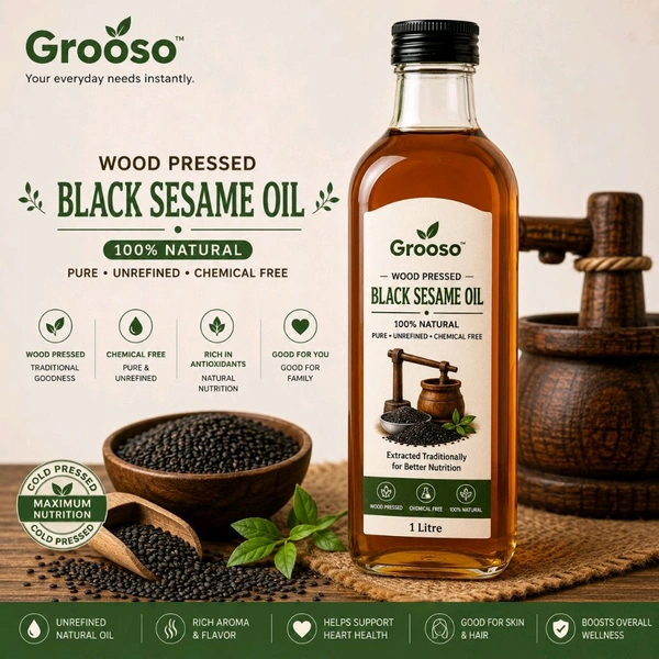 Grooso Wood Pressed Black Sesame Oil