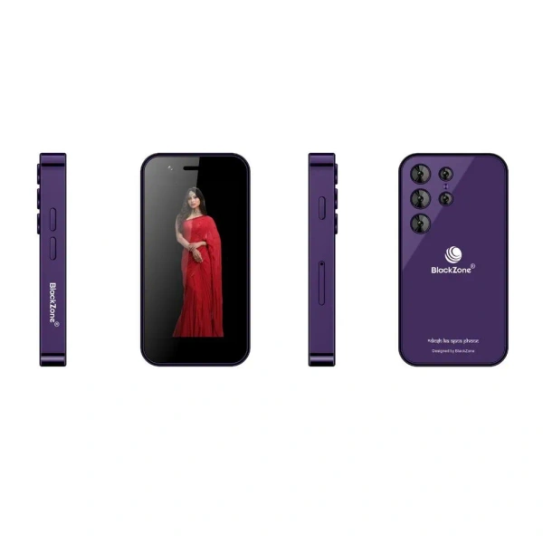 BlackZone Miniature 3GB RAM 16 GB ROM 8 MP Triple Rear Camera - Purple