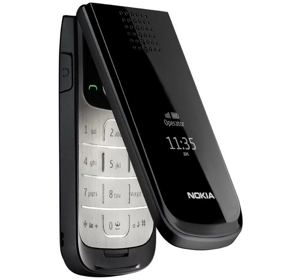 Nokia 2720 Black Fold Flip Phone - Black