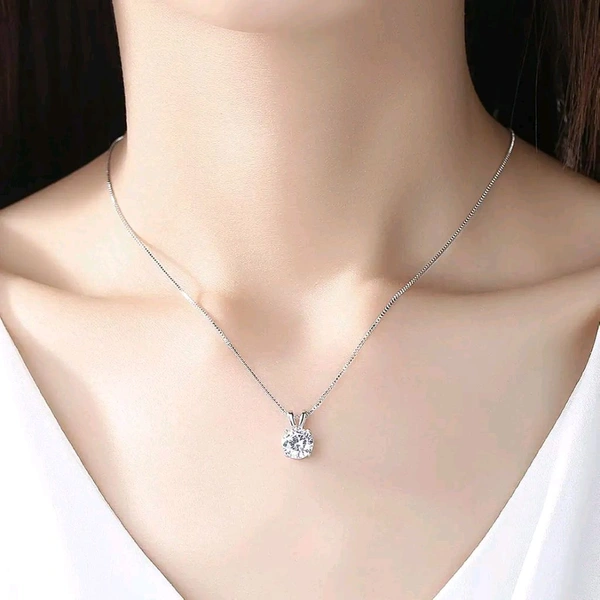Classic Solitaire Pendant Necklace