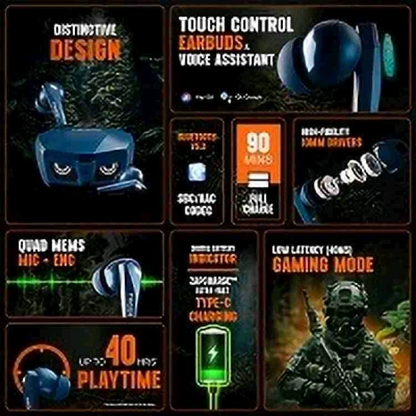 TIGER BLUETOOTH ( Blue True) With Mic: YesBluetooth version: 5.3Wireless range: 10 m - Ultramarine