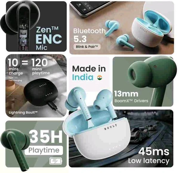 Boult Bluetooth Calling  - White