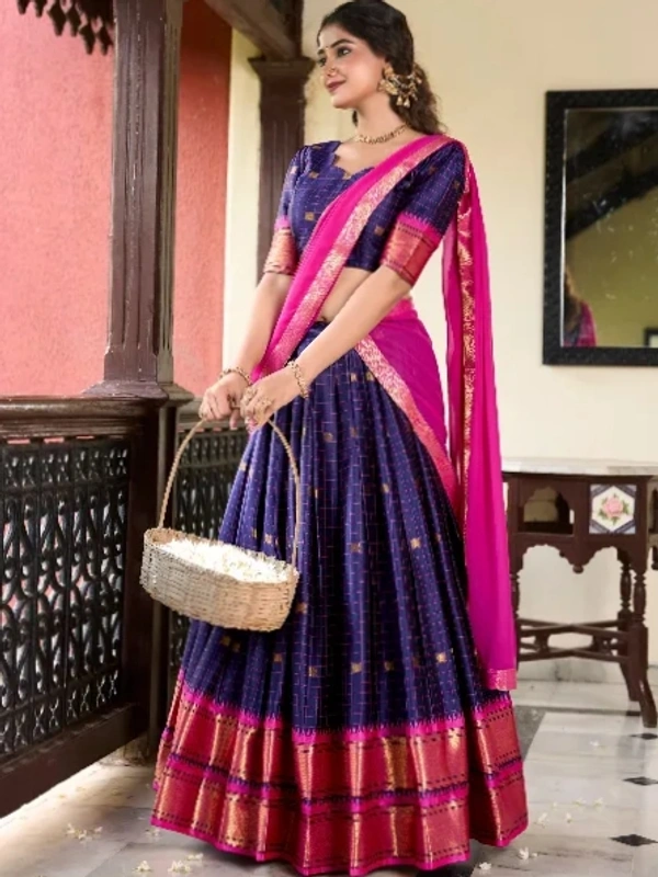 Blue And Pink Cotton Silk - Red, M S XX XL XXL