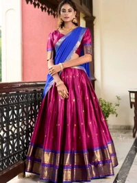 Blue And Pink Cotton Silk - Red, M S XX XL XXL