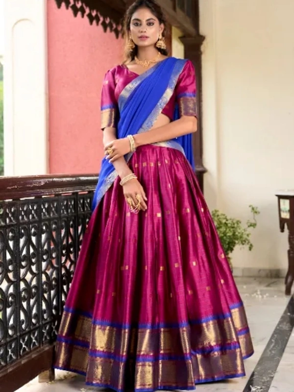 Blue And Pink Cotton Silk - Red, M S XX XL XXL