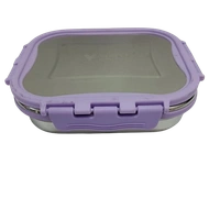 VIRTUE HAPPY MUNCH 2PC SET STAINLESS STEEL LUNCH BOX - Lilac, 16, 7, 12