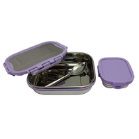 VIRTUE HAPPY MUNCH 2PC SET STAINLESS STEEL LUNCH BOX - Lilac, 16, 7, 12