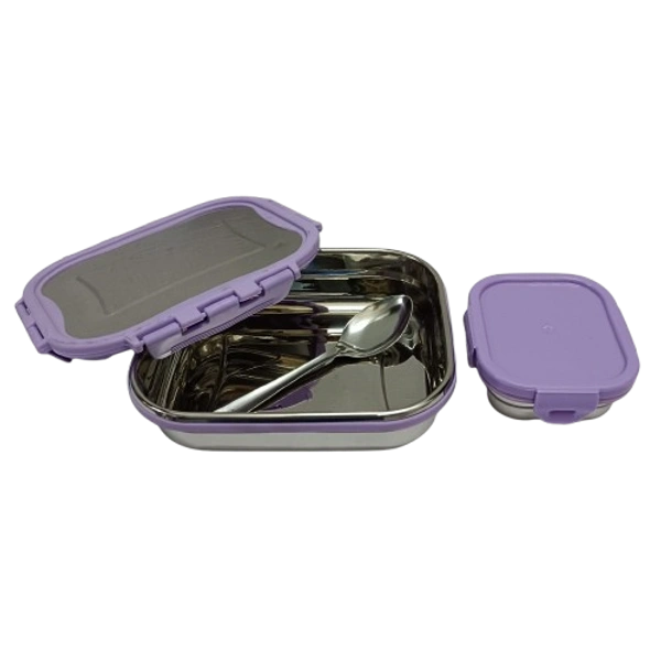 VIRTUE HAPPY MUNCH 2PC SET STAINLESS STEEL LUNCH BOX - Lilac, 16, 7, 12