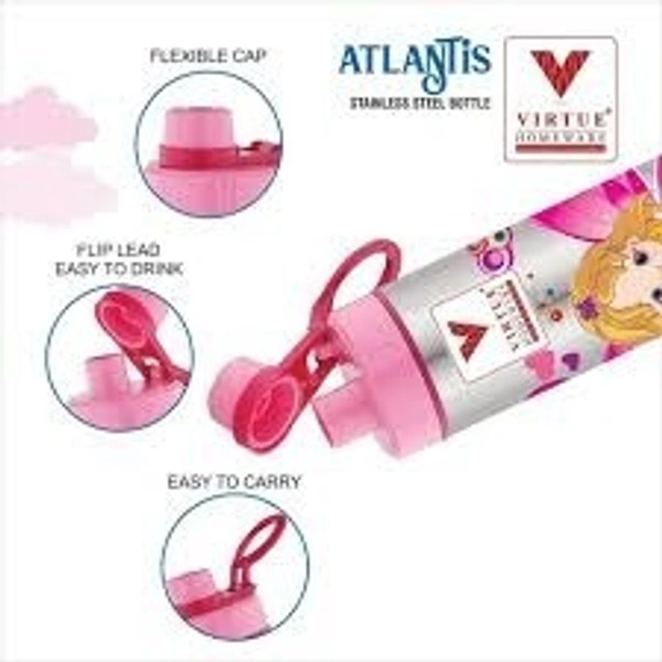 VIRTUE ATLANTIS STAINLESS STEEL BOTTLE FOR KIDS 800 ML - Pink, 10, 25, 10