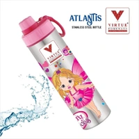 VIRTUE ATLANTIS STAINLESS STEEL BOTTLE FOR KIDS 800 ML - Pink, 10, 25, 10