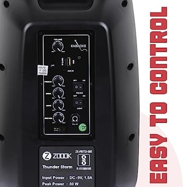 ZOOOK THUNDERSTORM 80-Watt Bluetooth Party Speaker - Black