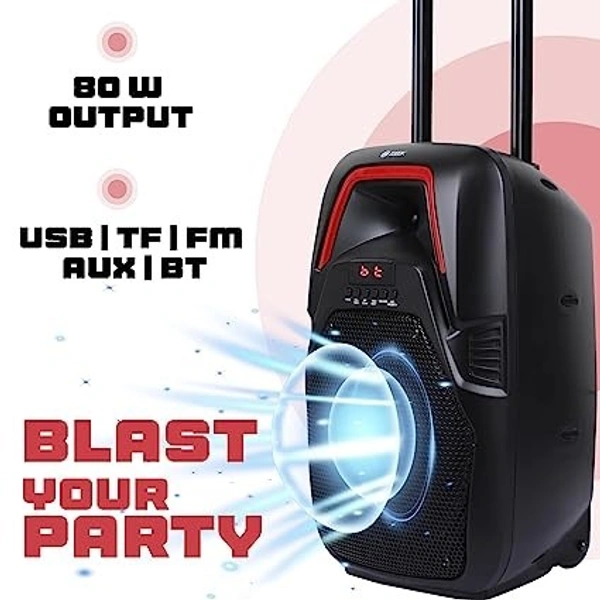 ZOOOK THUNDERSTORM 80-Watt Bluetooth Party Speaker - Black