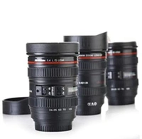 Neo Clean Camera Lens Coffee Mug - Steel Insulated Travel Thermos, 400 ML Black Travel Mug for Coffee & Tea