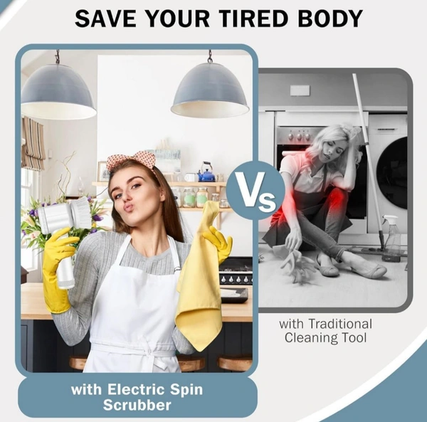 Neo Clean 5-in-1 Electric Magic Cleaning Brush - Multifunctional Scrubber with 2 Brush Heads & Charging Cord for Kitchen, Bathroom, Tiles, Carpet, and Sink Cleaning