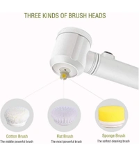 Neo Clean 5-in-1 Electric Magic Cleaning Brush - Multifunctional Scrubber with 2 Brush Heads & Charging Cord for Kitchen, Bathroom, Tiles, Carpet, and Sink Cleaning