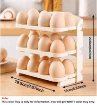 Neo Clean Plastic Foldable 3 Layer Egg Tray | 24 Pieces Egg Storage | Convenient For Refrigerator 