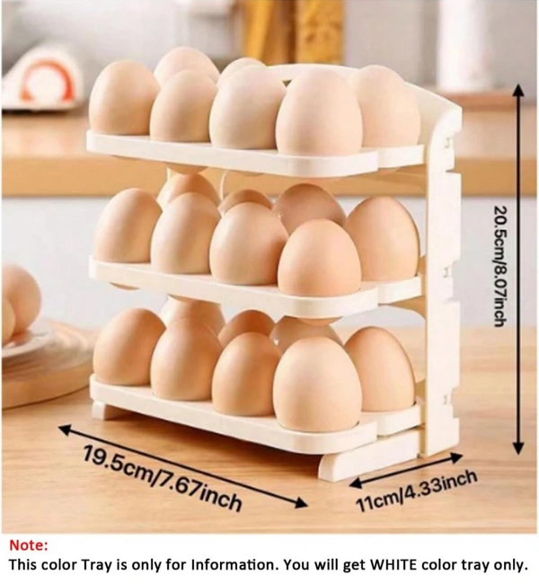 Neo Clean Plastic Foldable 3 Layer Egg Tray | 24 Pieces Egg Storage | Convenient For Refrigerator 