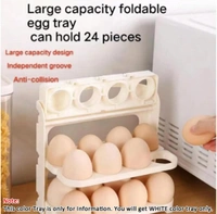 Neo Clean Plastic Foldable 3 Layer Egg Tray | 24 Pieces Egg Storage | Convenient For Refrigerator 