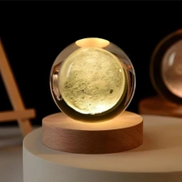 Neo Clean 3D Moon Crystal Ball Night Lamp | USB Powered Lunar Crystal Lamp
