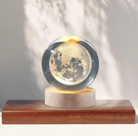 Neo Clean 3D Moon Crystal Ball Night Lamp | USB Powered Lunar Crystal Lamp