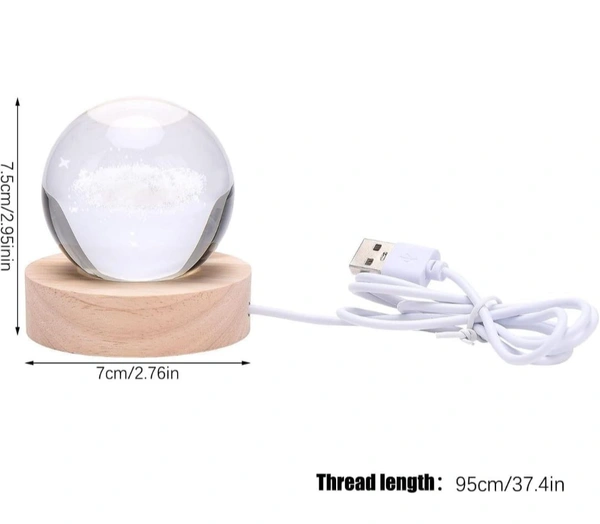 Neo Clean 3D Crystal Galaxy, Solar System LED Night Lamp | Creative Engraved Crystal LED Night Lamp 