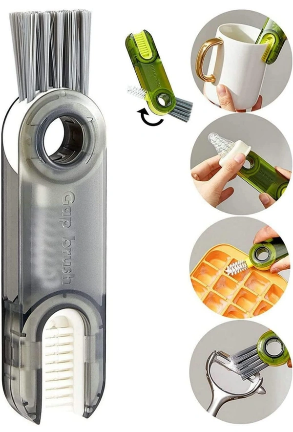 Neo Clean 3 In 1 Bottle Lid Cleaning Brush | Multipurpose Bottle Cap & Crevices Cleaning Brush