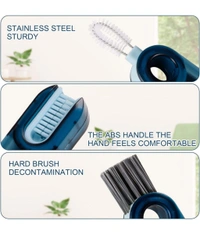 Neo Clean 3 In 1 Bottle Lid Cleaning Brush | Multipurpose Bottle Cap & Crevices Cleaning Brush
