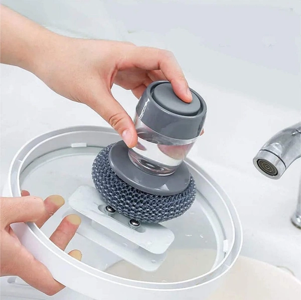 Neo Clean 2 In 1 Soap Dispenser Dish Scrubber | Liquid Soap Dispensing Dish Washing Scrubber 