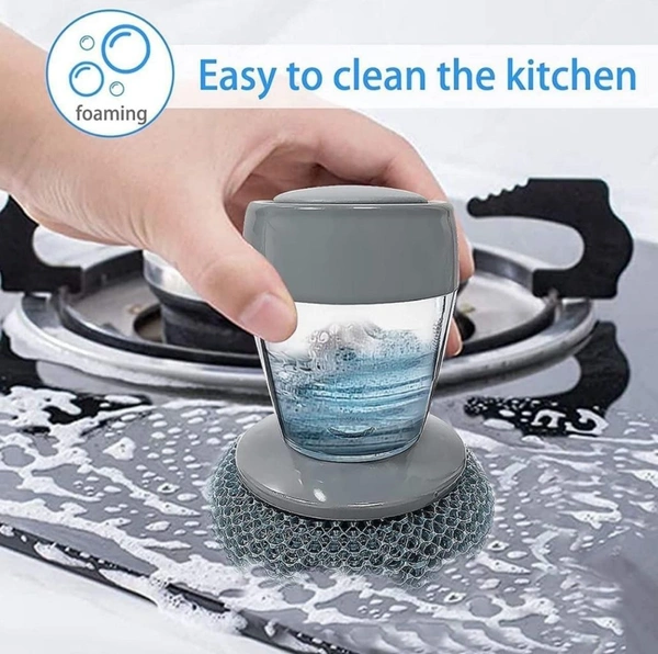 Neo Clean 2 In 1 Soap Dispenser Dish Scrubber | Liquid Soap Dispensing Dish Washing Scrubber 