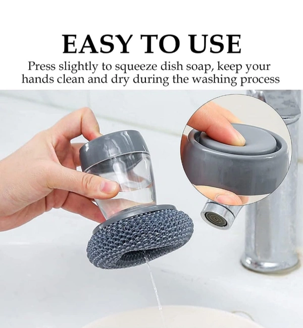 Neo Clean 2 In 1 Soap Dispenser Dish Scrubber | Liquid Soap Dispensing Dish Washing Scrubber 