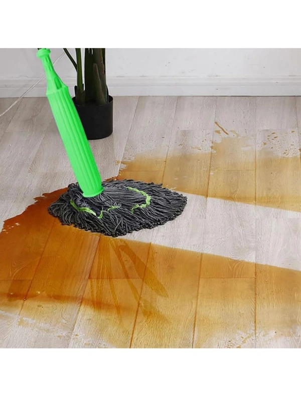 Neo Clean 2-in-1 Self-Wringing Microfiber Floor Cleaning Mop | 360° Rotatable Adjustable Mop for Wet & Dry Use | Bathroom, Home, Office, Outdoor Cleaning (Green)