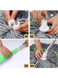 Neo Clean 2-in-1 Self-Wringing Microfiber Floor Cleaning Mop | 360° Rotatable Adjustable Mop for Wet & Dry Use | Bathroom, Home, Office, Outdoor Cleaning (Green)