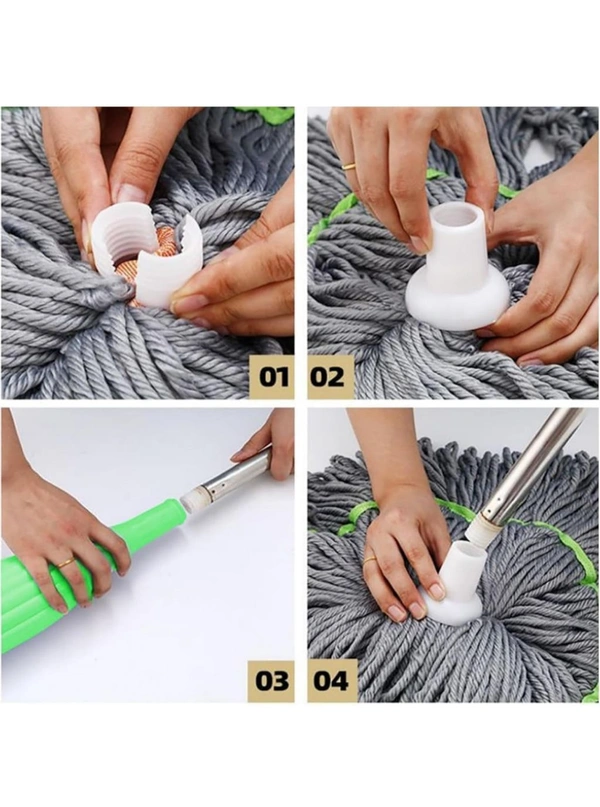 Neo Clean 2-in-1 Self-Wringing Microfiber Floor Cleaning Mop | 360° Rotatable Adjustable Mop for Wet & Dry Use | Bathroom, Home, Office, Outdoor Cleaning (Green)