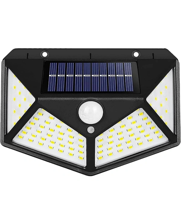 Neo Clean Solar Rechargable Light Outdoor 100 LEDs Solar Motion Sensor Light with Solar Panel and 3 Modes with IP65 Protection, Waterproof and Dustproof with Wide Angle Lighting
