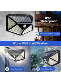 Neo Clean Solar Rechargable Light Outdoor 100 LEDs Solar Motion Sensor Light with Solar Panel and 3 Modes with IP65 Protection, Waterproof and Dustproof with Wide Angle Lighting