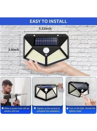 Neo Clean Solar Rechargable Light Outdoor 100 LEDs Solar Motion Sensor Light with Solar Panel and 3 Modes with IP65 Protection, Waterproof and Dustproof with Wide Angle Lighting